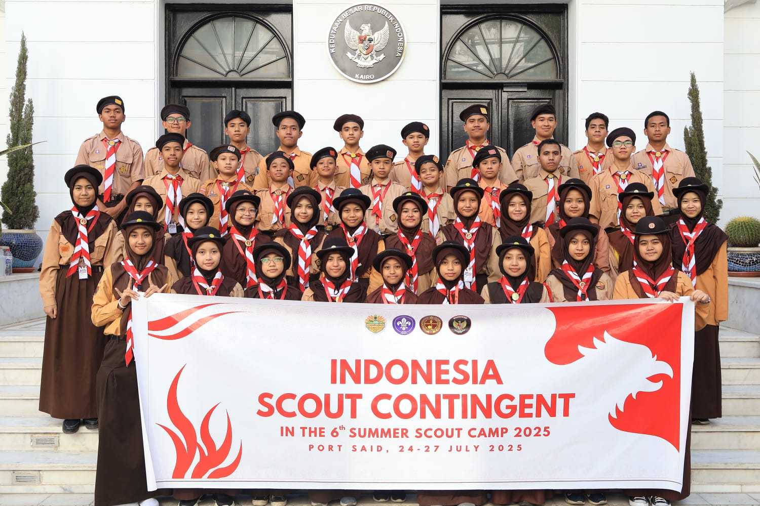 Delegasi Pramuka Sekolah Indonesia Cairo Meriahkan 6th Summer Scouts Camp 2025 di Port Said Mesir