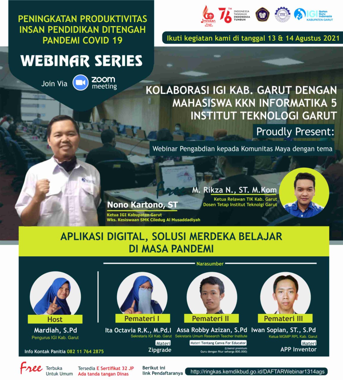 Webinar IGI dan Institut Teknologi Garut Kupas Solusi Merdeka Belajar di Masa Pandemi